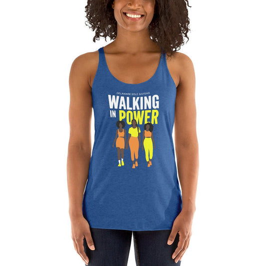 Women's Delaware Sole Sisters Walking in Power Tank - Bold Black Apparel
